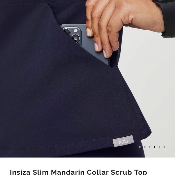 FIGS Insiza Slim Mandarin collar top NWT - Picture 4 of 6